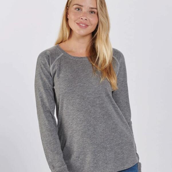 Women's Solid Preppy Patch Long Sleeve T-Shirt Thumbnail