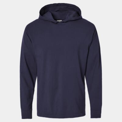 Unisex Garment-Dyed Jersey Hooded Long Sleeve T-Shirt Thumbnail