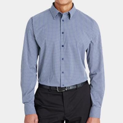 Men's CrownLux Performance® Tonal Mini Check Woven Dress Shirt Thumbnail