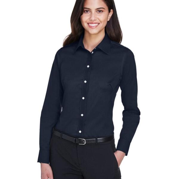 Women's Crown Collection® Solid Stretch Twill Woven Dress Shirt Thumbnail