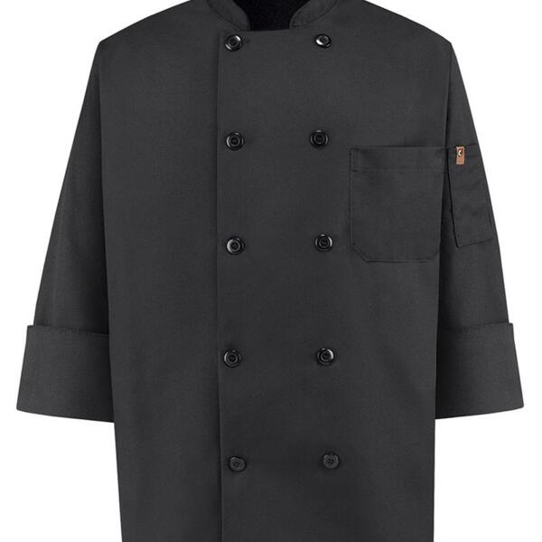 Ten Pearl Button Black Chef Coat Thumbnail