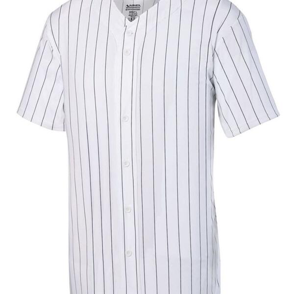 Unisex Pinstripe Full Button Baseball Jersey Thumbnail