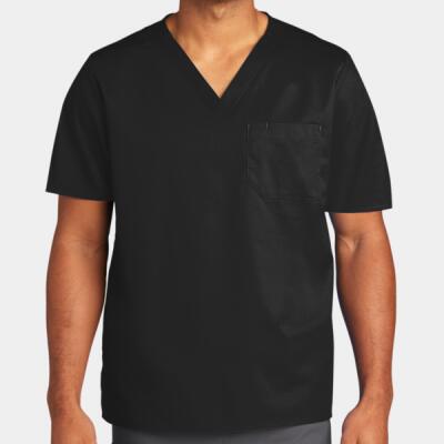 Unisex WorkFlex Chest Pocket V Neck Top Thumbnail
