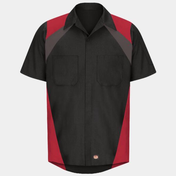 Tri-Color Short Sleeve Shop Shirt Thumbnail